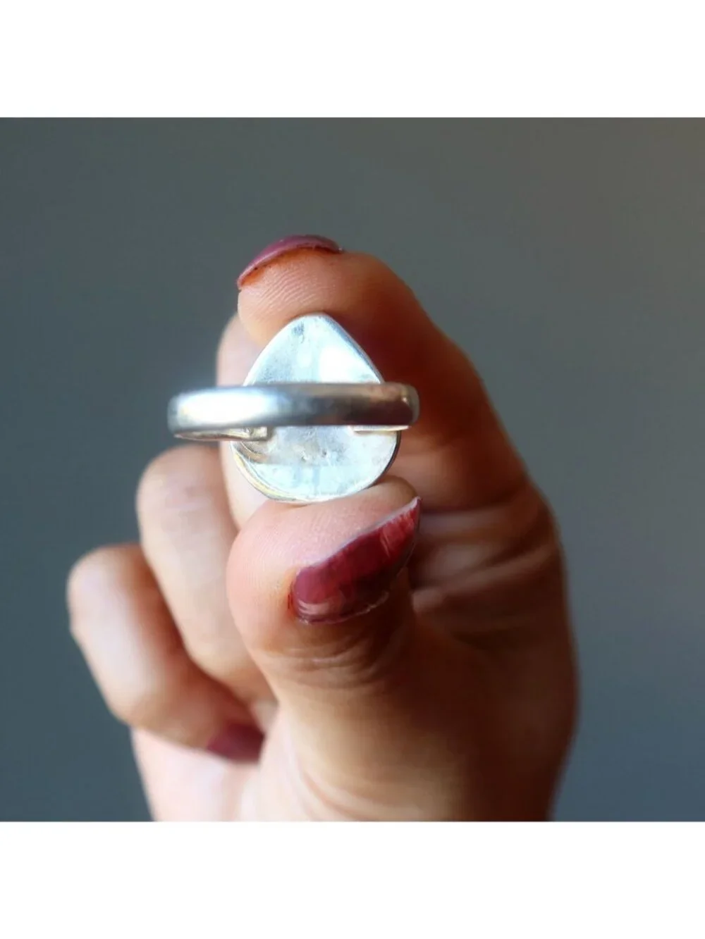 Larimar Ring My Dreams Blue Statement Gem Sterling Silver Size 8.75 Boho Jewelry